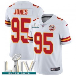 Chiefs #95 Chris Jones White Super Bowl LIV 2020 Men's Stitched NFL Vapor Untouchable Limited Jersey
