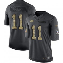 Kansas City Chiefs #11 Demarcus Robinson Black Men's Stitched NFL Limited 2016 Salute To Service Jersey