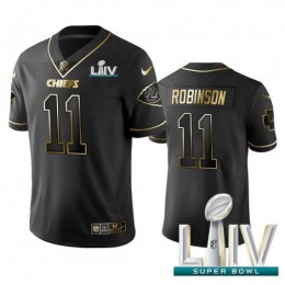 Kansas City Chiefs #11 Demarcus Robinson Black Golden Super Bowl LIV 2020 Limited Edition Stitched NFL Jersey