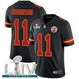 Kansas City Chiefs #11 Demarcus Robinson Black Super Bowl LIV 2020 Men's Stitched NFL Limited Rush Jersey