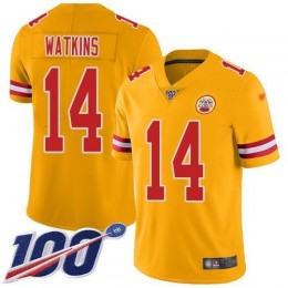 Kansas City Chiefs #14 Sammy Watkins Gold Men's Stitched NFL Limited Inverted Legend 100th Season Jersey
