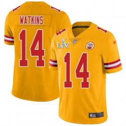 Kansas City Chiefs #14 Sammy Watkins Gold Men's Super Bowl LV Bound Stitched NFL Limited Inverted Legend Jersey