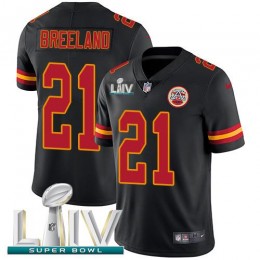 Kansas City Chiefs #21 Bashaud Breeland Black Super Bowl LIV 2020 Men's Stitched NFL Limited Rush Jersey
