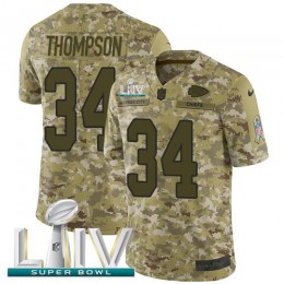 Kansas City Chiefs #34 Darwin Thompson Camo Super Bowl LIV 2020 Men's Stitched NFL Limited 2018 Salute To Service Jersey