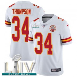 Kansas City Chiefs #34 Darwin Thompson White Super Bowl LIV 2020 Men's Stitched NFL Vapor Untouchable Limited Jersey