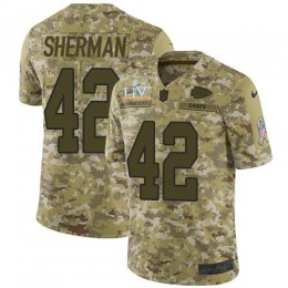 Kansas City Chiefs #42 Anthony Sherman Camo Men's Super Bowl LV Bound Stitched NFL Limited 2018 Salute To Service Jersey