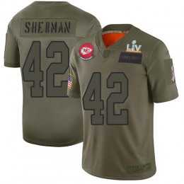 Kansas City Chiefs #42 Anthony Sherman Camo Men's Super Bowl LV Bound Stitched NFL Limited 2019 Salute To Service Jersey