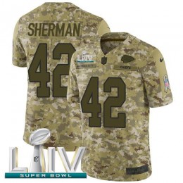 Kansas City Chiefs #42 Anthony Sherman Camo Super Bowl LIV 2020 Men's Stitched NFL Limited 2018 Salute To Service Jersey