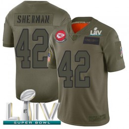 Kansas City Chiefs #42 Anthony Sherman Camo Super Bowl LIV 2020 Men's Stitched NFL Limited 2019 Salute To Service Jersey