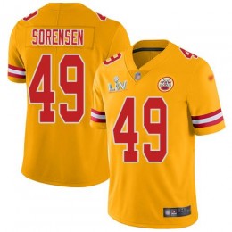 Kansas City Chiefs #49 Daniel Sorensen Gold Men's Super Bowl LV Bound Stitched NFL Limited Inverted Legend Jersey