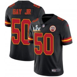 Kansas City Chiefs #50 Willie Gay Jr. Black Men's Super Bowl LV Bound Stitched NFL Limited Rush Jersey