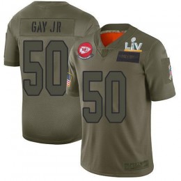 Kansas City Chiefs #50 Willie Gay Jr. Camo Men's Super Bowl LV Bound Stitched NFL Limited 2019 Salute To Service Jersey