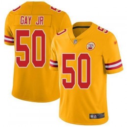 Kansas City Chiefs #50 Willie Gay Jr. Gold Men's Stitched NFL Limited Inverted Legend Jersey