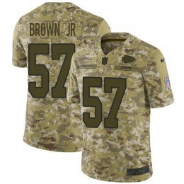 Kansas City Chiefs #57 Orlando Brown Jr. Camo Men's Stitched NFL Limited 2018 Salute To Service Jersey