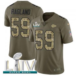 Kansas City Chiefs #59 Reggie Ragland Olive/Camo Super Bowl LIV 2020 Men's Stitched NFL Limited 2017 Salute To Service Jersey