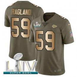 Kansas City Chiefs #59 Reggie Ragland Olive/Gold Super Bowl LIV 2020 Men's Stitched NFL Limited 2017 Salute To Service Jersey