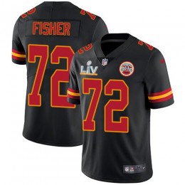 Kansas City Chiefs #72 Eric Fisher Black Men's Super Bowl LV Bound Stitched NFL Limited Rush Jersey