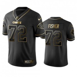 Kansas City Chiefs #72 Eric Fisher Black Golden Limited Edition Stitched NFL Jersey