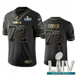 Kansas City Chiefs #72 Eric Fisher Black Golden Super Bowl LIV 2020 Limited Edition Stitched NFL Jersey