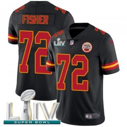 Kansas City Chiefs #72 Eric Fisher Black Super Bowl LIV 2020 Men's Stitched NFL Limited Rush Jersey