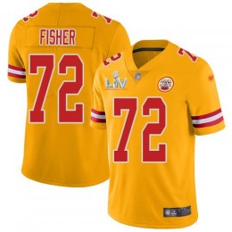 Kansas City Chiefs #72 Eric Fisher Gold Men's Super Bowl LV Bound Stitched NFL Limited Inverted Legend Jersey