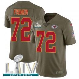 Kansas City Chiefs #72 Eric Fisher Olive Super Bowl LIV 2020 Men's Stitched NFL Limited 2017 Salute To Service Jersey