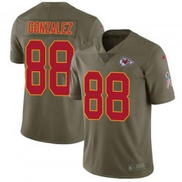 Kansas City Chiefs #88 Tony Gonzalez Olive Men's Stitched NFL Limited 2017 Salute to Service Jersey