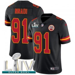 Kansas City Chiefs #91 Derrick Nnadi Black Super Bowl LIV 2020 Men's Stitched NFL Limited Rush Jersey