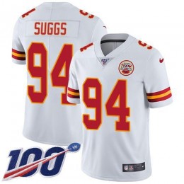 Kansas City Chiefs #94 Terrell Suggs White Men's Stitched NFL 100th Season Vapor Untouchable Limited Jersey