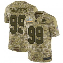 Kansas City Chiefs #99 Khalen Saunders Camo Men's Super Bowl LV Bound Stitched NFL Limited 2018 Salute To Service Jersey