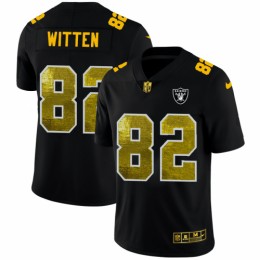 Las Vegas Las Vegas Raiders #82 Jason Witten Men's Black Golden Sequin Vapor Limited NFL Jersey