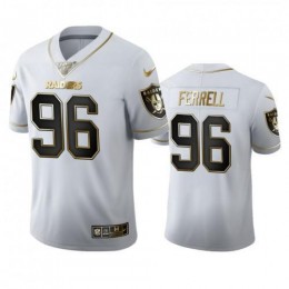 Las Vegas Las Vegas Raiders #96 Clelin Ferrell Men's White Golden Edition Vapor Limited NFL 100 Jersey