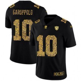 Las Vegas Raiders #10 Jimmy Garoppolo Men's Leopard Print Fashion Vapor Limited NFL Jersey Black