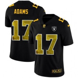 Las Vegas Raiders #17 Davante Adams Men's Black Golden Sequin Vapor Limited NFL Jersey