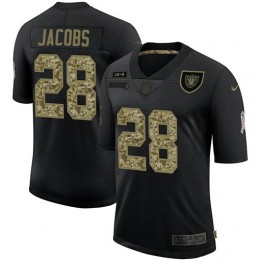 Las Vegas Raiders #28 Josh Jacobs Men's 2020 Salute To Service Camo Limited NFL Jersey Black