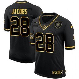 Las Vegas Raiders #28 Josh Jacobs Men's 2020 Salute To Service Golden Limited NFL Jersey Black