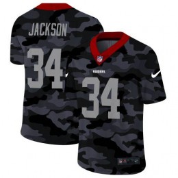 Las Vegas Raiders #34 Bo Jackson Men's 2020 Black CAMO Vapor Untouchable Limited Stitched NFL Jersey