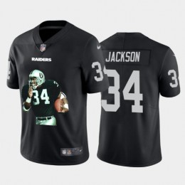Las Vegas Raiders #34 Bo Jackson Men's Player Signature Moves Vapor Limited NFL Jersey Black