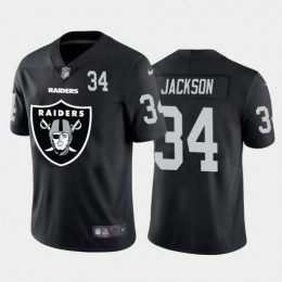 Las Vegas Raiders #34 Bo Jackson Black Men's Big Team Logo Player Vapor Limited NFL Jersey