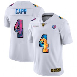 Las Vegas Raiders #4 Derek Carr Men's White Multi-Color 2020 NFL Crucial Catch Limited NFL Jersey