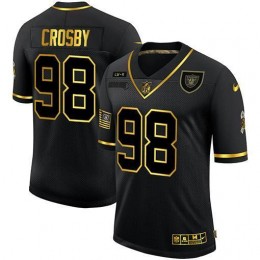 Las Vegas Raiders #98 Maxx Crosby Men's 2020 Salute To Service Golden Limited NFL Jersey Black