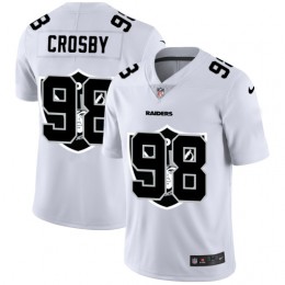 Las Vegas Raiders #98 Maxx Crosby White Men's Team Logo Dual Overlap Limited NFL Jersey