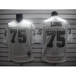 Mitchell and Ness Las Vegas Raiders #75 Howie Long White Silver No. Stitched NFL Jersey