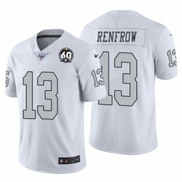 Las Vegas Raiders #13 Hunter Renfrow White 60th Anniversary Patch Men's Stitched NFL 100 Limited Color Rush Jersey
