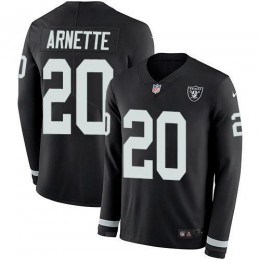 Las Vegas Raiders #20 Damon Arnette Black Team Color Men's Stitched NFL Limited Therma Long Sleeve Jersey