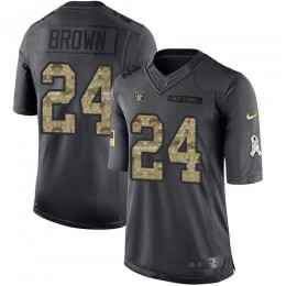 Las Vegas Raiders #24 Willie Brown Black Men's Stitched NFL Limited 2016 Salute To Service Jersey