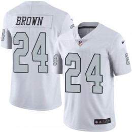 Las Vegas Raiders #24 Willie Brown White Men's Stitched NFL Limited Rush Jersey