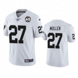 Las Vegas Raiders #27 Trayvon Mullen White 60th Anniversary Vapor Limited Stitched NFL 100th Season Jersey