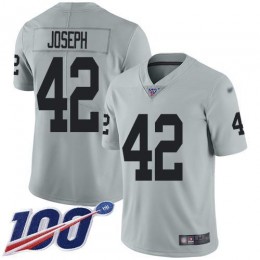 Las Vegas Raiders #42 Karl Joseph Silver Men's Stitched NFL Limited Inverted Legend 100th Season Jersey