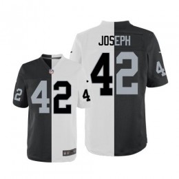 Las Vegas Raiders #42 Karl Joseph White/Black Men's Stitched NFL Elite Split Jersey